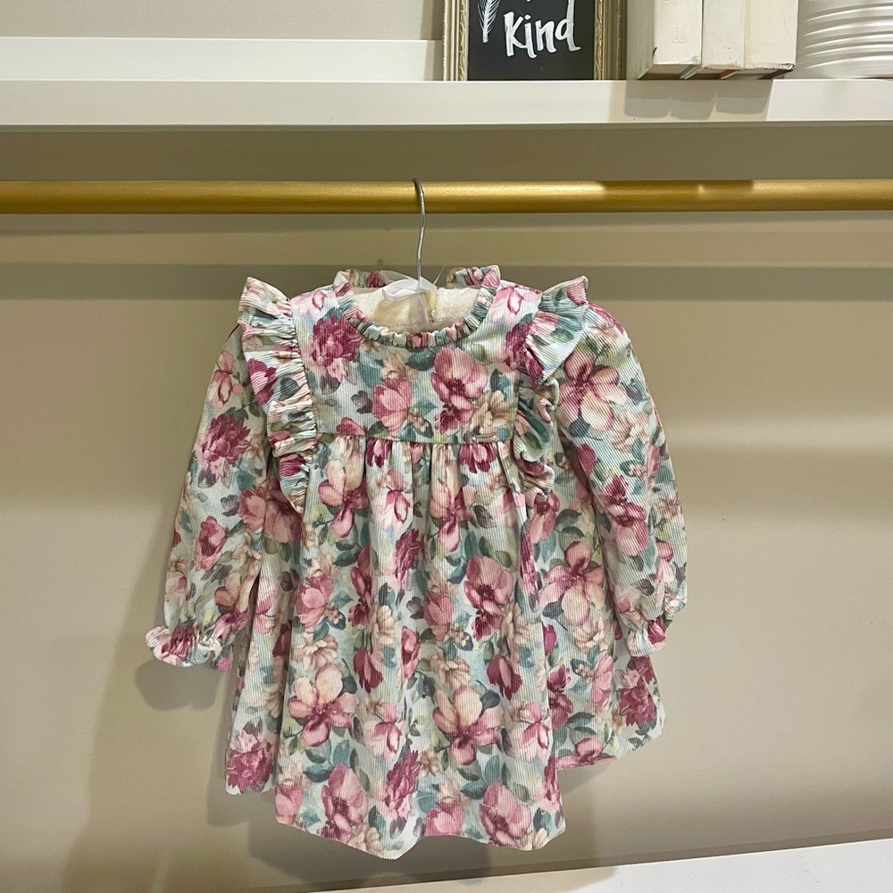 Mayoral Floral Corduroy Dress size 9M